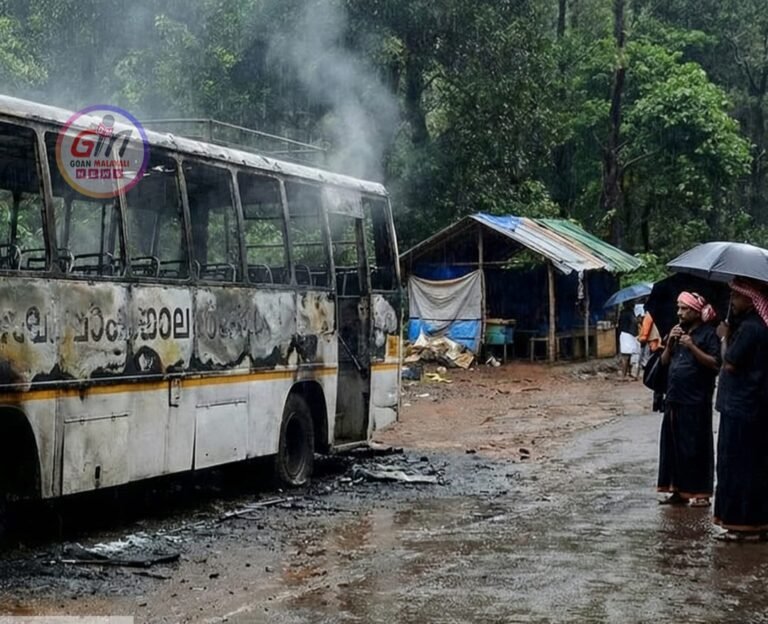തീർത്ഥാടകർ സഞ്ചരിച്ച ബസിന് തീപ്പിടിച്ചു ആളപായമില്ല